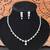 Graceful american diamond leaf design necklace set with earrings for her