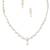 Graceful american diamond leaf design necklace set with earrings for her