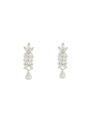 Graceful american diamond leaf design necklace set with earrings for her 6