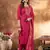 Pink Designer Straight Kurti Pant Dupatta Set With Embroidery And Hand Work
