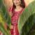 Pink Designer Straight Kurti Pant Dupatta Set With Embroidery And Hand Work