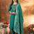 Rama Designer Straight Kurti Pant Dupatta Set With Embroidery And Hand Work