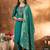 Rama Designer Straight Kurti Pant Dupatta Set With Embroidery And Hand Work