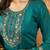 Rama Designer Straight Kurti Pant Dupatta Set With Embroidery And Hand Work