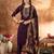 	Wine Designer Straight Kurti Pant Dupatta Set With Embroidery And Hand Work