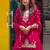 RED CHINON EMBROIDERY PARTY WEAR SUIT SET 