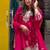 RED CHINON EMBROIDERY PARTY WEAR SUIT SET 