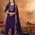 Purple Designer Straight Kurti Pant Dupatta Set With Embroidery And Hand Work