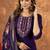 Purple Designer Straight Kurti Pant Dupatta Set With Embroidery And Hand Work