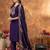 Purple Designer Straight Kurti Pant Dupatta Set With Embroidery And Hand Work