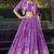 Purple Printed Tussar Silk Cocktail Wear Crop Top Lehenga With Jacket
