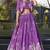 Purple Printed Tussar Silk Cocktail Wear Crop Top Lehenga With Jacket