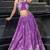 Purple Printed Tussar Silk Cocktail Wear Crop Top Lehenga With Jacket