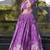 Purple Printed Tussar Silk Cocktail Wear Crop Top Lehenga With Jacket