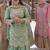 GREEN PISTA NATURAL CREP Embroidery Work PARTY WEAR SUIT SET 