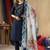 Blue Designer Straight Kurti Pant Dupatta Set With Embroidery And Hand Work