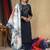Blue Designer Straight Kurti Pant Dupatta Set With Embroidery And Hand Work