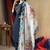 Blue Designer Straight Kurti Pant Dupatta Set With Embroidery And Hand Work