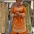 ORANGE CRAPE EMBROIDERY WORK FULL STICHED BLOUSE SAREE