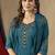 Rama Designer Straight Kurti Pant Dupatta Set With Embroidery And Hand Work