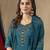 Rama Designer Straight Kurti Pant Dupatta Set With Embroidery And Hand Work