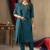 Rama Designer Straight Kurti Pant Dupatta Set With Embroidery And Hand Work