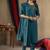 Rama Designer Straight Kurti Pant Dupatta Set With Embroidery And Hand Work