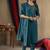 Rama Designer Straight Kurti Pant Dupatta Set With Embroidery And Hand Work