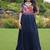 Blue colour rayon silk gamthi work long navratry gown