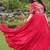 Pink colour rayon silk gamthi work long navratry gown
