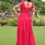 Pink colour rayon silk gamthi work long navratry gown