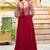 Maroon colour rayon silk gamthi work long navratry gown