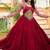 Maroon colour rayon silk gamthi work long navratry gown