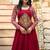 Maroon colour rayon silk gamthi work long navratry gown