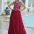 Maroon colour rayon silk gamthi work long navratry gown