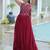 Maroon colour rayon silk gamthi work long navratry gown