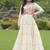Off white colour cotton silk embroidery work navratri gown