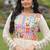 Off white colour cotton silk embroidery work navratri gown