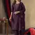 Wine Designer Straight Kurti Pant Dupatta Set With Embroidery And Hand Work