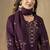 Wine Designer Straight Kurti Pant Dupatta Set With Embroidery And Hand Work