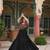 Black colour rayon silk gamthi work long navratry gown