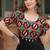 Black colour rayon silk gamthi work long navratry gown