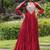 Maroon colour rayon silk gamthi work long navratry gown