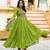 Parrot green colour faux georgette laheriya print navratri gown
