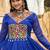 Royal blue colour faux georgette laheriya print navratri gown