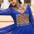 Royal blue colour faux georgette laheriya print navratri gown