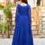 Royal blue colour faux georgette laheriya print navratri gown
