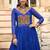 Royal blue colour faux georgette laheriya print navratri gown