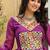 Wine colour faux georgette laheriya print navratri gown