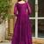 Wine colour faux georgette laheriya print navratri gown